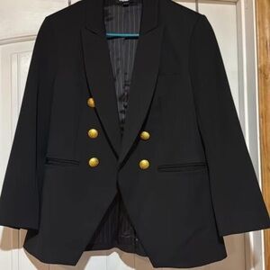 Express Black Blazer with Gold Buttons